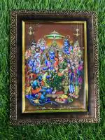 Framtastic Ram Darbar Sita Ramula Kalyanam wooden photo frame with matt finish For wall pooja room wall hangings decoration spiritual