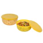 Cutting EDGE Eco-Storage Plastic Container Set for Kitchen & Refrigerator, Set of 2 - (Yellow, 400 ML)