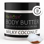 Re Rosy Natural Coconut Body Butter - Handmade, Deep Hydration & Nourishment, Pure Coconut Oil Moisturizer, Nourish & Smooth Texture with Shea Butter, Rich Butter - Not Tested on Animals (100gm)
