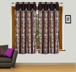 Home Edge Brown Ken U Jhalar 5ft Window curtain pack of 2