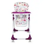 Luvlap Purple Royal Highchair With 7 Height Levels 3 Position Seat Recline And Wheels