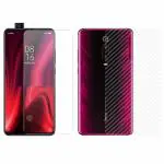 Kite Digital Redmi K20/K20 Pro Back Screen Protective Film Carbon Fiber Skin Transparent Screen Guard Sticker & Premium Tempered Glass Screen Protector