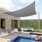 HIPPO PE 90% Sun Blockage Rectangle Shade Sail Sun & UV Protection Charcoal-Grey