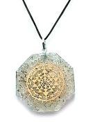 Astroghar Shri Laxmi Clear Quartz Crystal Chips Orgone Metal Yantra Pendant For Men And Women