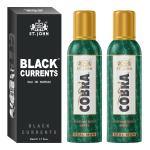 St.John Cobra Deodorant No Gas Real Man Pack of 2 100ml each & Black Current 50ml Combo Perfume Body Spray - For Men & Women (250 ml, Pack of 2)