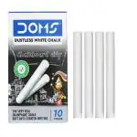 Doms Non-Toxic Dustless White Chalk (Pack of 100 Chalks)