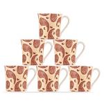 UPC Stylish Series Red Ceramic Coffee Mug 160 ml (Set of 6)