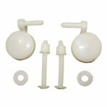 Elegant Casa Western Toilet Seat Cover Screw, Nuts and Washers Hinges Kit Clamp Plastic White Colour Size Hinge 48MM X 35MM Bolt 75 MM 1 Pair Set