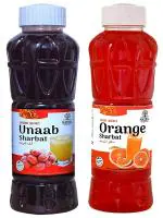 Natraj The Right Choice Unaab and Orange Sharbat - (750 X 2= 1500ml) (Pack of 2)
