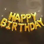 FANEX Solid Happy Birthday Foil Letter Balloon (Pack of 13)
