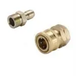 Starq Quick Connect Adapter Fittings M22 X 15 - Golden Brass - for Pressure Washer Hose Pipe (One Male and One Female Adapter)