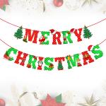 Zyozique Christmas Decorations Banner, Xmas Bunting Decoration