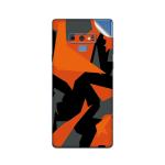 GADGETSWRAP Printed Vinyl Skin Sticker for Samsung Galaxy Note 9 - Orange Black