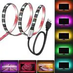 Desidiya Usb 5V 5050 Rgb Led Flexible Strip Light Multi-Color Changing Lighting Kit, Tv Background Lighting With Mini Controller For Tv Pc Laptop Bias Lighting (1 Meter For Tv'S Up To 28