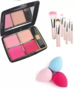 bingeable Sp Blusher Soft 7In1 Makeup Brush And Blender Puff (Set Of 3)