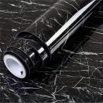 ELITEHOME Self Adhesive Marble Design Wallpaper Sticker for Kitchen Medium Size 200x60cm (Black)