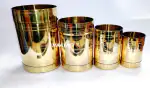 NAAYAGI - BRASS PADI SET OF 4 PIECES, Pure Brass Traditional Rice, Grains Measuring, Marriage Gift, SENGAZHI, para, NIRAPARA, Measuring padi / Cup - Multi Size Set