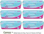 Carezz Belted Maternity Sanitary Pads | 42 Pads | Pack of 6 Packets | Delivery pads after child birth