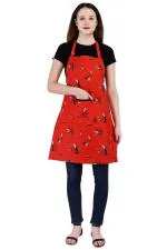 Switchon Red Cotton Waterproof Kitchen Cooking Unisex Apron