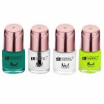 Krayons Crazy Gel Nail Enamel Waterproof Quick Dry Diamond Green Top Coat White Snow Neon Yellow 8 ml Each Combo Pack of 4