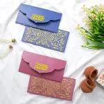 Confetti! Happy Diwali Gift Tags Gold Foil - Fancy Frame Gift Tags for Diwali Gifts (Envelopes Pack of 10)