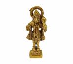 Kartique Home Decorative Brass Hanuman Standing with Gada Idol - 4.5 inch