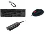 Zebronics K20 Wired Keyboard + Rise Optical Mouse+ 90HB USB HUB (Black)