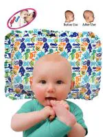 MOM CARES Blue Mustard Seed Newborn Baby Pillow Ideal For Round Head Shaping (0-12 M)