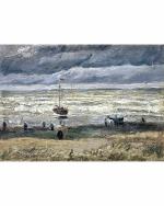 DECOR ADVENTURES Beach at Scheveningen in Stormy Weather by Van Gogh Wall Painting 18 x 24 inch