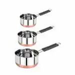 Chefkit Heavy Gauge Stainless Steel Copper Base Saucepan Tea Pan, Milk Pan Flat Base Tapeli Patila