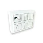 12 Module Silver Line Electrical Panel with 32A Mini SP MCB 1 Regulator10A 6 Switches 2 Sockets