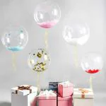 SULAGO 6 Pieces Bobo Balloons Clear Round Balloons Reusable Fillable Transparent for Photo Shoot DIY Wedding Birthday Halloween Party Festival Decoration (18 Inches)