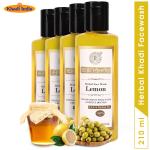 Herbal Khadi Lemon Herbal Facewash, Oil & Pollutant Cleanser Pimple Anti Acne (Pack of 4) 840 ml