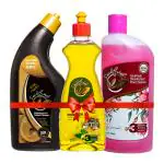 SOULFRESH Combo (500ml) Pack Toilet Cleaner, Dishwash Liquid Gel, Disinfectant Floor Cleaner floral