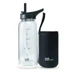 The Better Home Black Glass Borosilicate Sipper Glass Water Bottle For Women