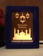 Shri Girraj Ji Violet Ramdan Kareem 3D Led Light Frame Desk Lamp