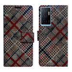 A D Enterprises Check Flip Cover for Vivo Y75 4G | Magnetic Case | Shock Absorbent | Flip Cover Vivo Y75 4G