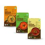 Organic Tattva 300g South-Indian Masala Combo| (Sambhar Powder 100g 1 Pack, Rasam powder 100g 1 Pack and Biryani Masala 100g 1 pack)| Rich in Flavors, Dry Roasted and Prepared from Whole Spices