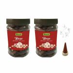 Vidhan Dhoop Cones Rose Premium Jar 100GmX 2 | No Bamboo | No Charcoal | Dhoop Batti | Pooja Dhoop Cone | (Rose) PACK OF 2