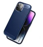 Golden Sand Carbon Fibre Case for Apple iPhone 14 Pro Max Back Cover Case, Shockproof Rugged Durable Drop Protection Tested for Apple iPhone 14 Pro Max, Blue