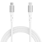 Bestor Type c Tangle-Free,Sturdy Cable with 60W/3A PD Fast Charging &480mbps Data Transmission, Universal Compatibility,Nylon Braided Skin,10000+ Bends Lifespan&1.5m Length(White)