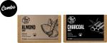 The Herbal Natural Handmade Almond, Charcoal Combo Soap for Men and Women 250 g (Pack of 2)