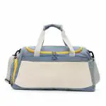 Handcuffs Sports Gym Bag Unisex Travel Duffle Bag with Dry & Wet Separation & Shoe Compartment (Grey)