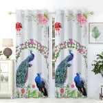 Maruti Furnishing Digital Printed Room Darkening Curtains For Living Room Hall Office And Mandir (Multicolor) - Size: 4*5 Feet - Pack Of 2