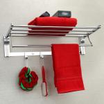 Plantex Stainless Steel Folding Towel Rack/Towel Stand/Hanger Bathroom Accessories/Matt Finish (24 Inches-Matt)