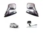 DrivEscape Maruti Suzuki WagonR Stingray Front Fender Chrome Bonnet Mirror With Indicator (set of 2)