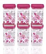 TEX-RO Pink Silicone Glass and Plastic Airtight Storage Container 5 L (pack of 6)