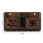 Brothers Creation Wooden Pocket mobile and pen holder 8 Hook Wood Key Holder Wood Key Holder