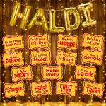 Zyozique Haldi Ceremony Decorations Kit - Haldi Foil Balloon, Photo Booth Props & Rice Light (Pack Of 17)