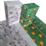 eVincE Christmas Wrapping Papers | White Snow Christmas & Green Bells - 2 Patterns | 5 x 2 Rolls | 10 Fact filled Gifts Wraps